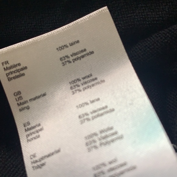 MAJE Jumper flounce ruffle wool black medium sweater pullover cold shoulder - Picture 6 of 7